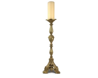 Antique Brass Candle Holder, 19th Century Brass Candlestick, High Brass Candle Holder, Victorian Candlestick