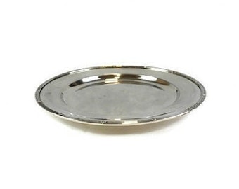 Bandeja de comedor plateada vintage, bandeja de plata francesa Papillon