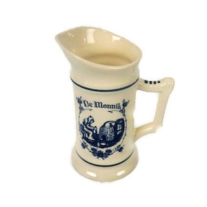 Vintage Delft Blauw Ceramic Mug De Monnik