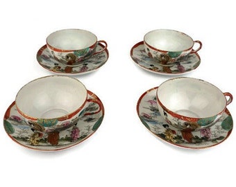 Vintage Porcelain Coffee Tea Set Japan, Japanese Porcelain Coffee Tea Set
