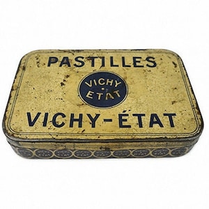 Vintage Painted Tin Box, Painted Metal Storage Box, Collectible Metal Storage Box