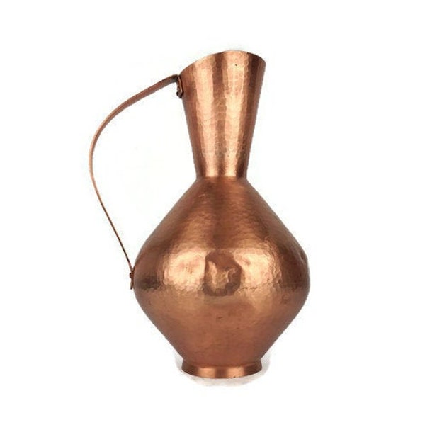 Hammered Solid Copper Pitcher, German Hand Made Copper Pitcher, Handarbeit Copper Pitcher Germany