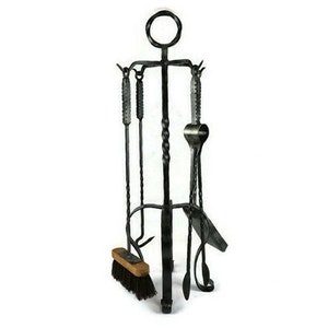 Antique Fireplace Tool Set, Large Iron Fireplace Tool, Fireplace Accessory