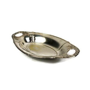Vintage Silver Plated Tray, Antique Large Silver Serving Tray