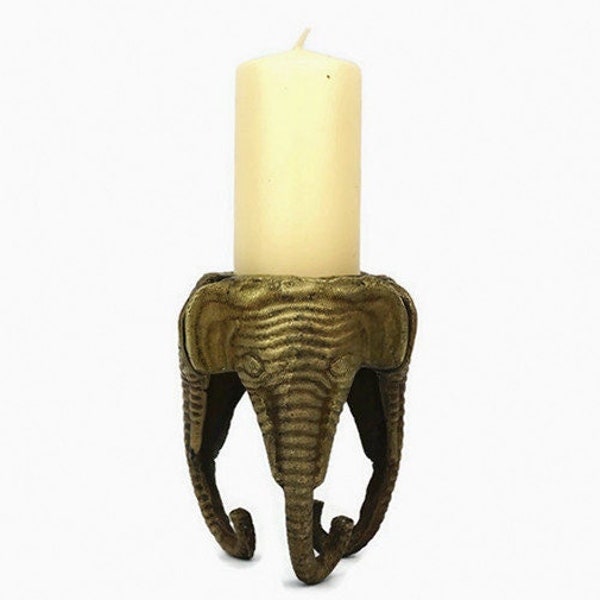 Brass Elephant Candle Holders Etsy