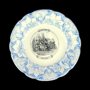 Vintage French Ceramic Wall Hanging Plate, Collectible Wall Hanging Plate