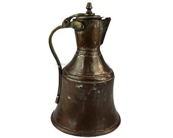French Copper Pitcher, Antique Handmade Copper Watering Pot