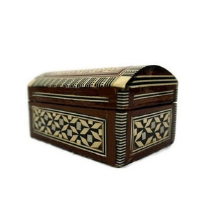 Inlaid Wooden Storage Box, Antique Wooden Jewelry Box, Handmade Jewelry Box, Inlaid Mother of Pearl Box