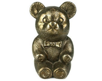 Vintage Bear Bank, Money Bank Small Bear, Money Box Bear Figurine