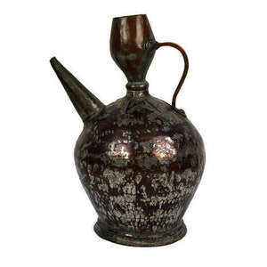 19th Century Copper Watering Can, Antique Copper Water Pot, Vintage Copper Pitcher