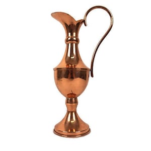 Antique Large Copper Amphora Vase, Vintage Copper Amphora Vase