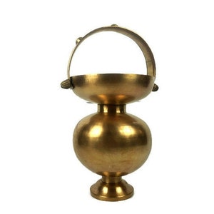 Antique Brass Vase, Vintage Brass Jardiniere, Large Brass Vase, Brass Flowers Pot