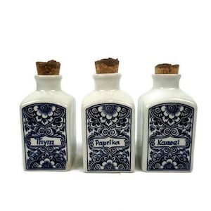 Ensemble de 3 bols à épices en céramique de Delft vintage