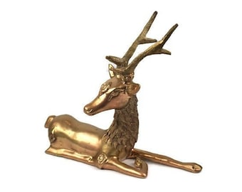 Antique Brass Deer Figurine