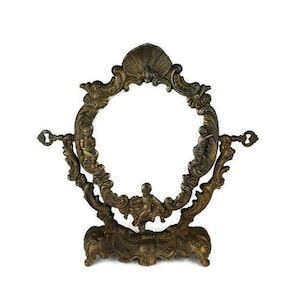 Vintage Vanity Mirror With Stand, Antique Victorian Makeup Mirror