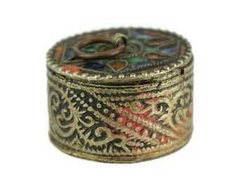 Vintage Pill Box, Engraved Pill Box, Handmade Pill Box