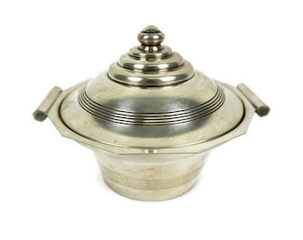 Vintage Silver Plated Dining Bowl With Lid
