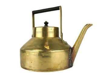 Handmade Brass Teapot With Wooden Handle