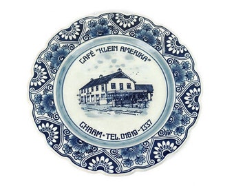 Sous-verre En Céramique Delfts Blue Hollande - Motif Moulin à Vent - Neuf Sous Boîte