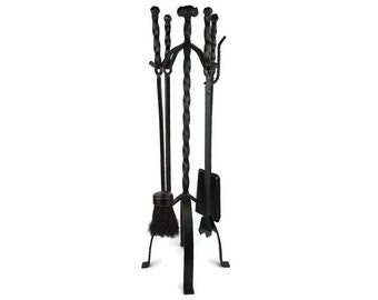 Antique Fireplace Tool Set, Large Iron Fireplace Tool, Fireplace Accessory