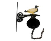 Vintage Large Cast Iron Door Bell With Bird, Antique Wall Door Bell With bird Decoration, Cast Iron Door Knocker