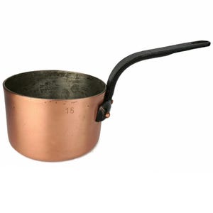 Vintage Copper Cooking Pan, Solid Copper Pan With Iron Handle, Copper Saucepan Belgium