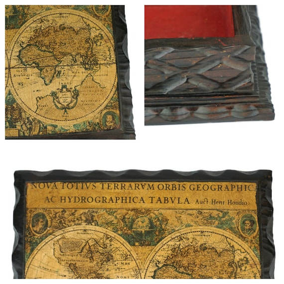 Antique Storage Box, Old Map Storage Box, Wooden … - image 10