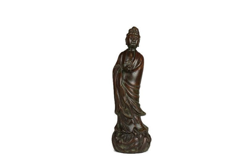 中国古美術　観音菩薩像　ブロンズ製仏像　アンティーク品 中国古美術 観音菩薩像 ブロンズ製仏像 アンティーク品 2026年最新