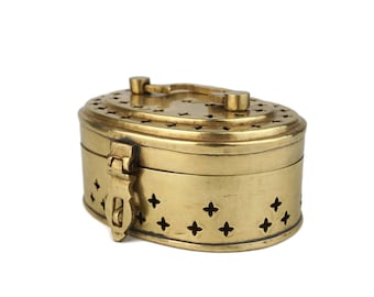 Antique Brass Incense Holder, Vintage Flavoring Brass Box