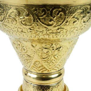 Antique Brass Vase, Extra Large Vase, Brass Engraved Vase image 4