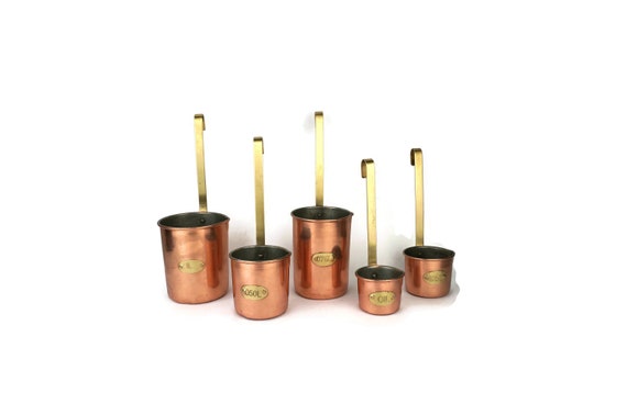 Set Of 5 Antique Original European Measure Measuring Cups