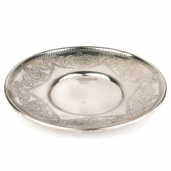 Vintage versilberte Speiseplatte, versilberte Platte