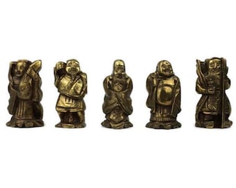 アンティーク中国王朝の彫像セット、手彫りの中国彫像セット