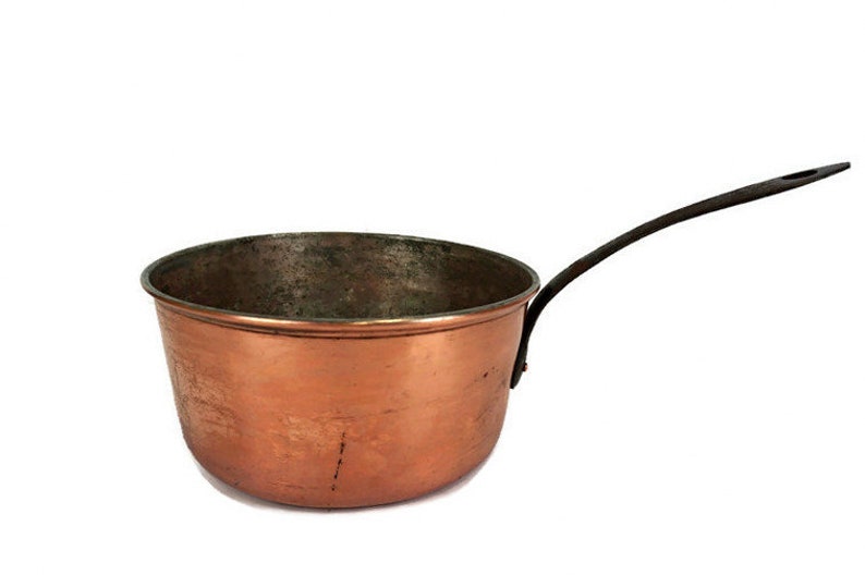 French Copper Saucepan Iron 世界の人気ブランド With Handle