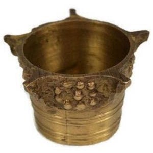 Pharmacy Engraved Bronze Mortar, Antique Bronze Apothecary Mortar