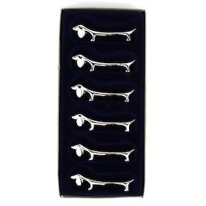 French Silver Knife Holder Set of 6 With Original Box, Vintage Silver Knife Rest Set of 6, Table Decor France