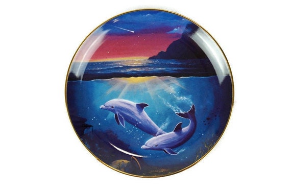 Collectible Dolphin Porcelain Plate, Franklin Mint Limited Edition