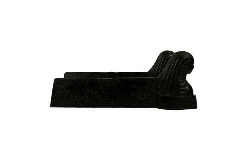 19th Century Cast Iron Andirons Egyptian Bust Cast Iron Etsy