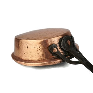 Antique Copper Saucepan With Wrought Iron Handle, 19th Century Copper Pan, Handmade Copper Pan, French Copper Pan
