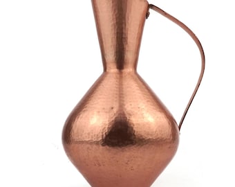 Hammered Solid Copper Pitcher, German Hand Made Copper Pitcher, Handarbeit Copper Pitcher Germany