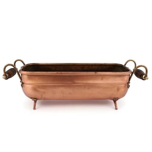 Vintage Copper Planter, Antique Copper Jardiniere, Handmade Copper Planter