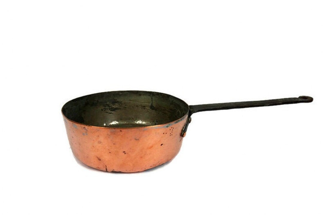 Vintage Large Copper Saucepan Large Solid Copper Pan With Etsy