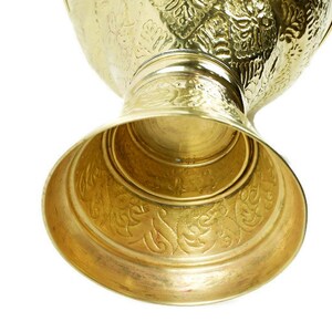 Antique Brass Vase, Extra Large Vase, Brass Engraved Vase image 6