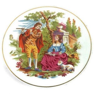 Limoges Watteau Hand Painted Porcelain Plate
