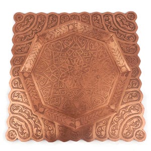 Antique Copper Tray, Handmade Copper Tray