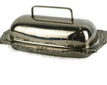 Vintage bedeckte Butterpfanne mit Glasschale, Kochen Butterpfanne, Butterpfanne mit Deckel