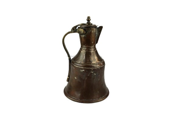 アンティーク純銅水差し手作り 19 世紀の大型イスラム銅水差し、アンティーク銅アラビア水差し、大型