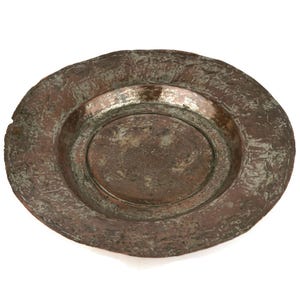 19th Century Copper Bowl, Handmade Ottoman Copper Platter, Engraved Copper Plateau, Antique Copper Bowl