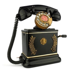 Vintage Rotary Telephone Brass Ornaments, Dial Phone