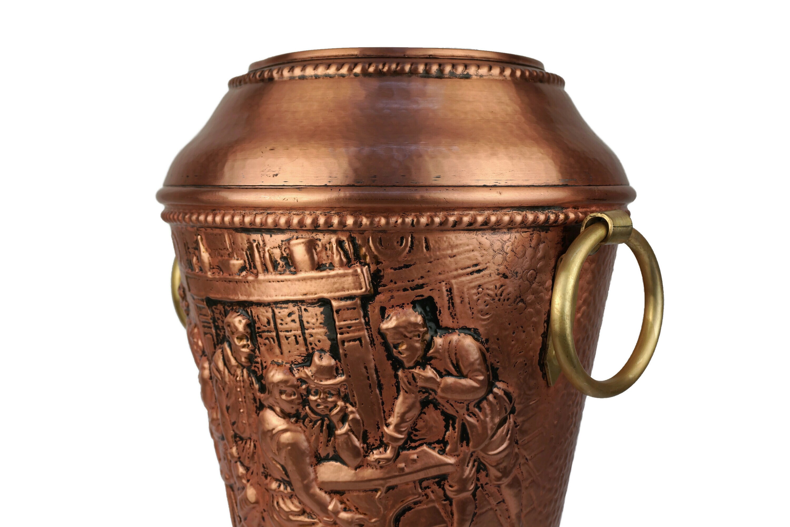 アンティーク傘立て、銅製傘立て、大型傘立て、手作り銅製傘立て